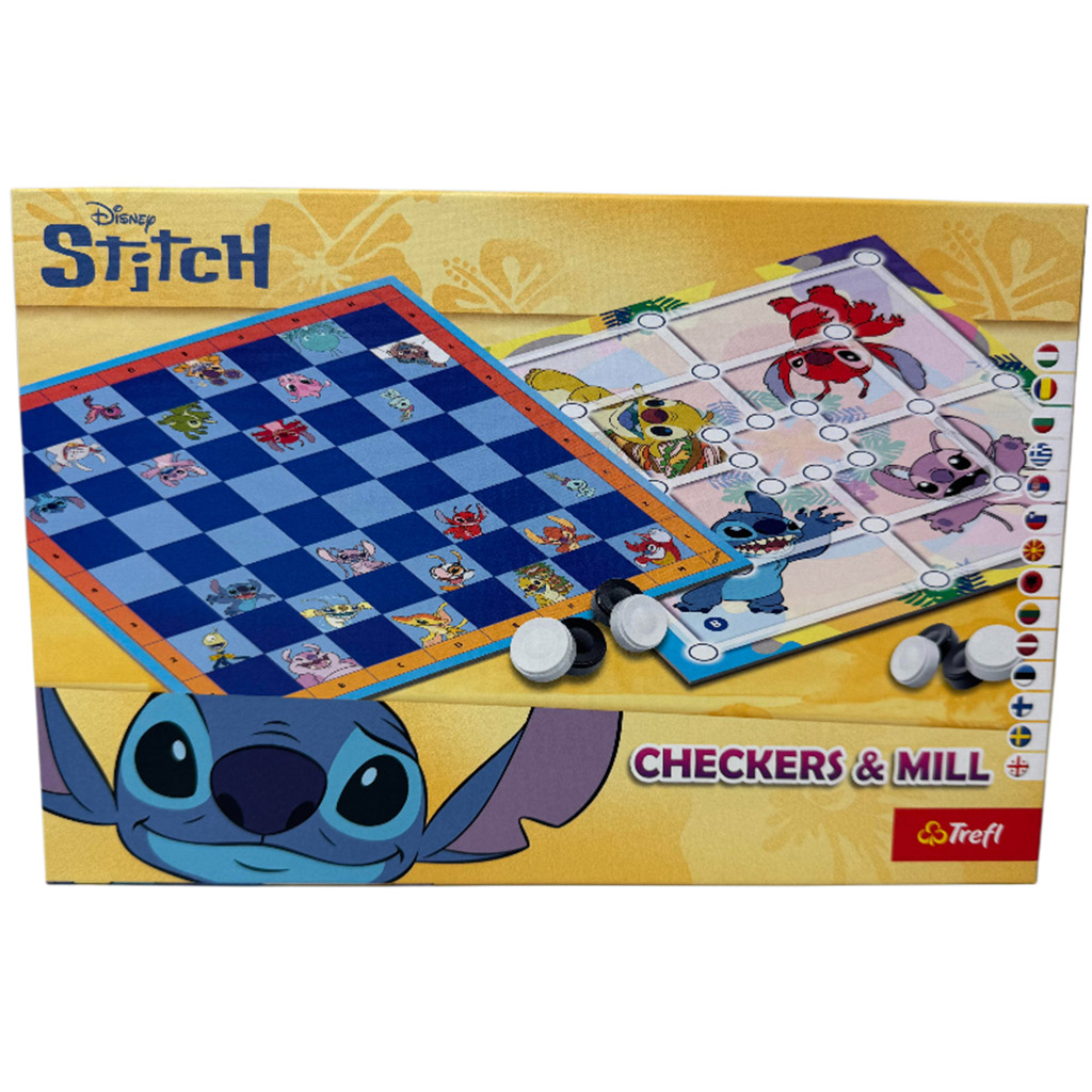Disney Stitch: Dáma és malom társasjáték - Trefl kép 1