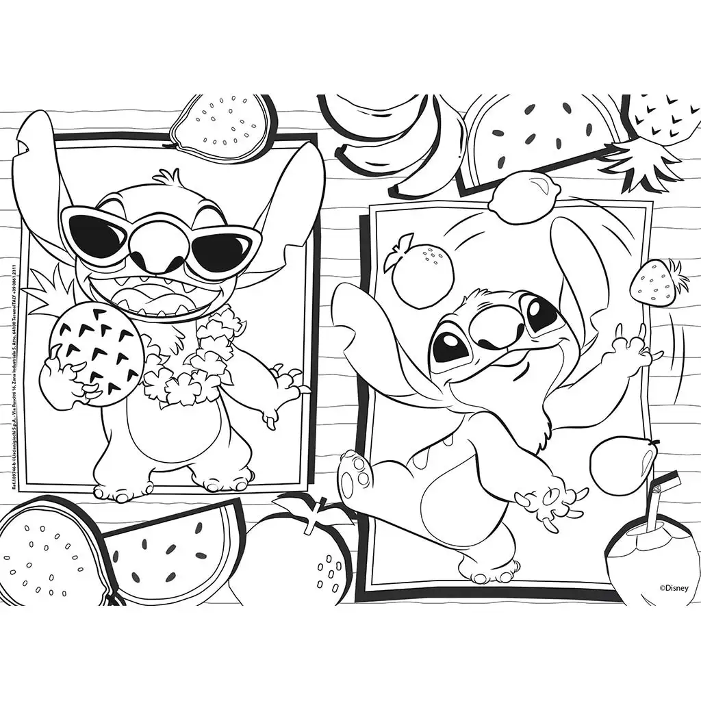 Disney Stitch 2 az 1-ben maxi 4x48db-os puzzle és színező 35x25cm - Lisciani kép 3
