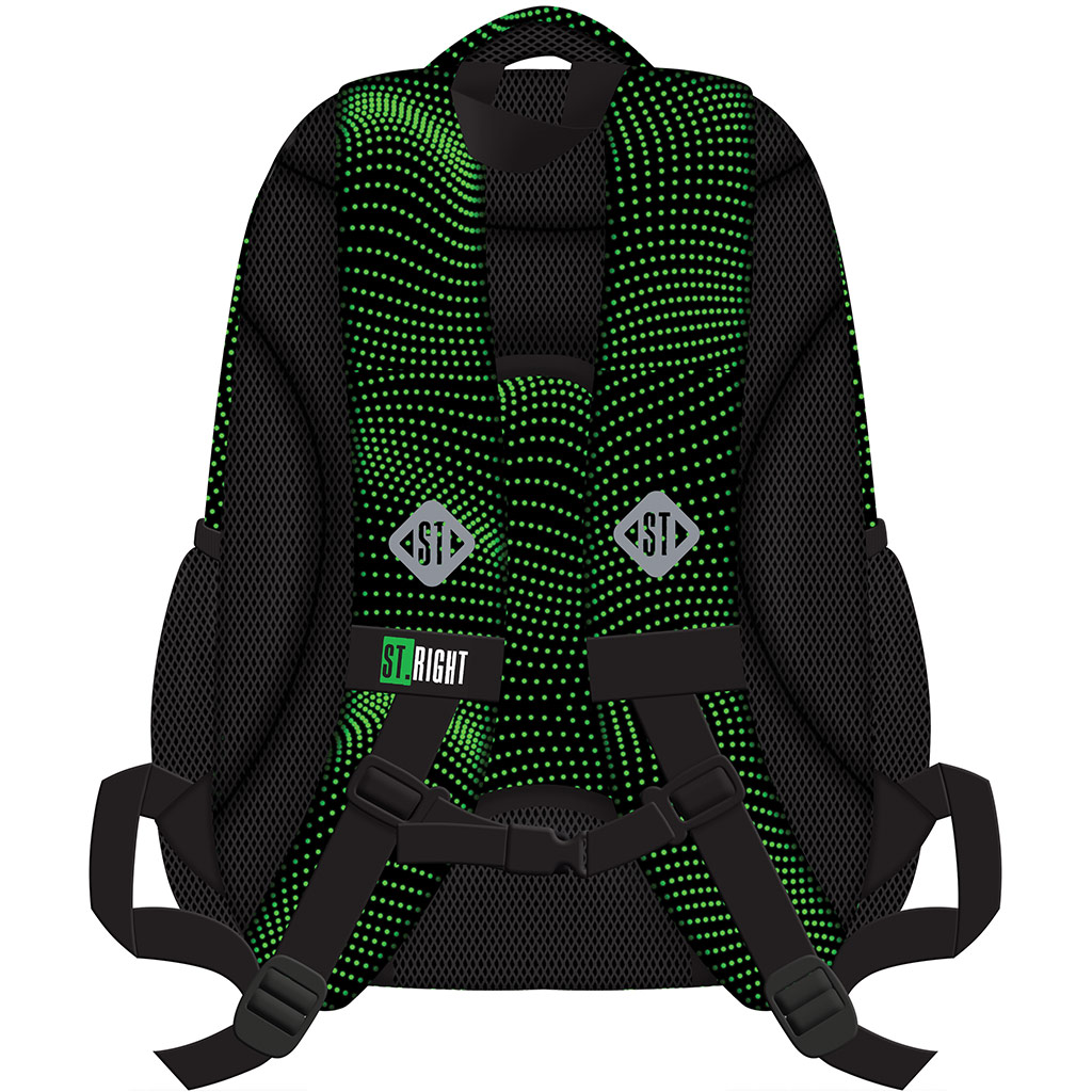 St.Right Green Halfton ergonomikus iskolatáska, hátizsák BP05 42x30x19cm kép 2