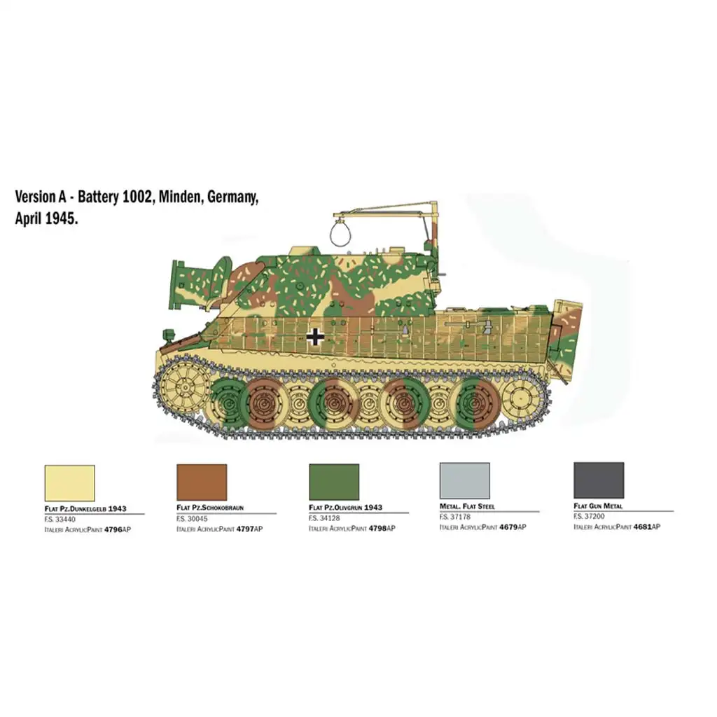 Italeri 1/35 38 cm RW 61 auf STURMMORSER TIGER tank makett kép 3