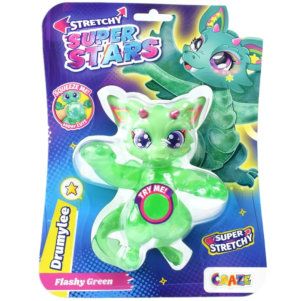 Superstars: Drumylee csillámos sárkány nyújtható figura 16cm kép 1