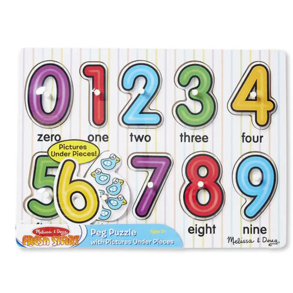 Számok fa puzzle fogantyúval - Melissa & Doug kép 1