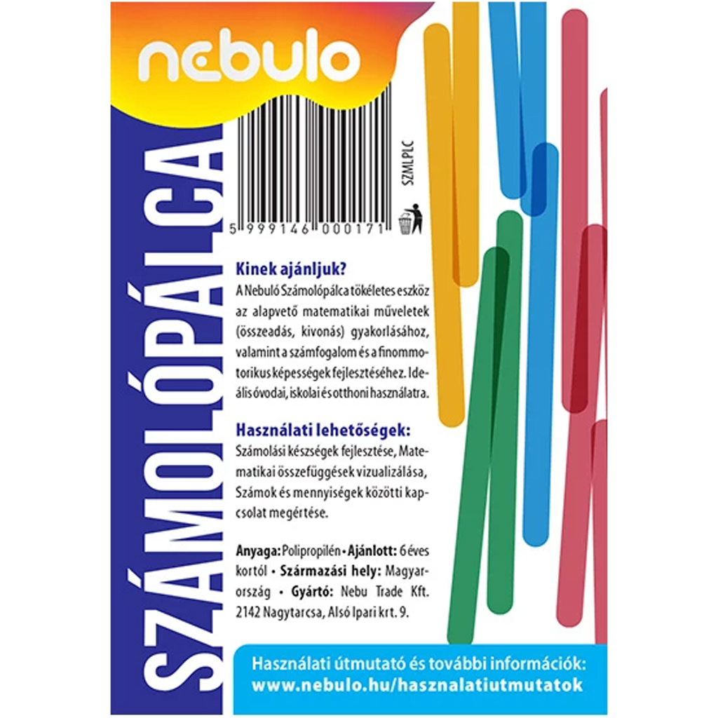 Nebulo: Színes számolópálca 40db-os kép 1