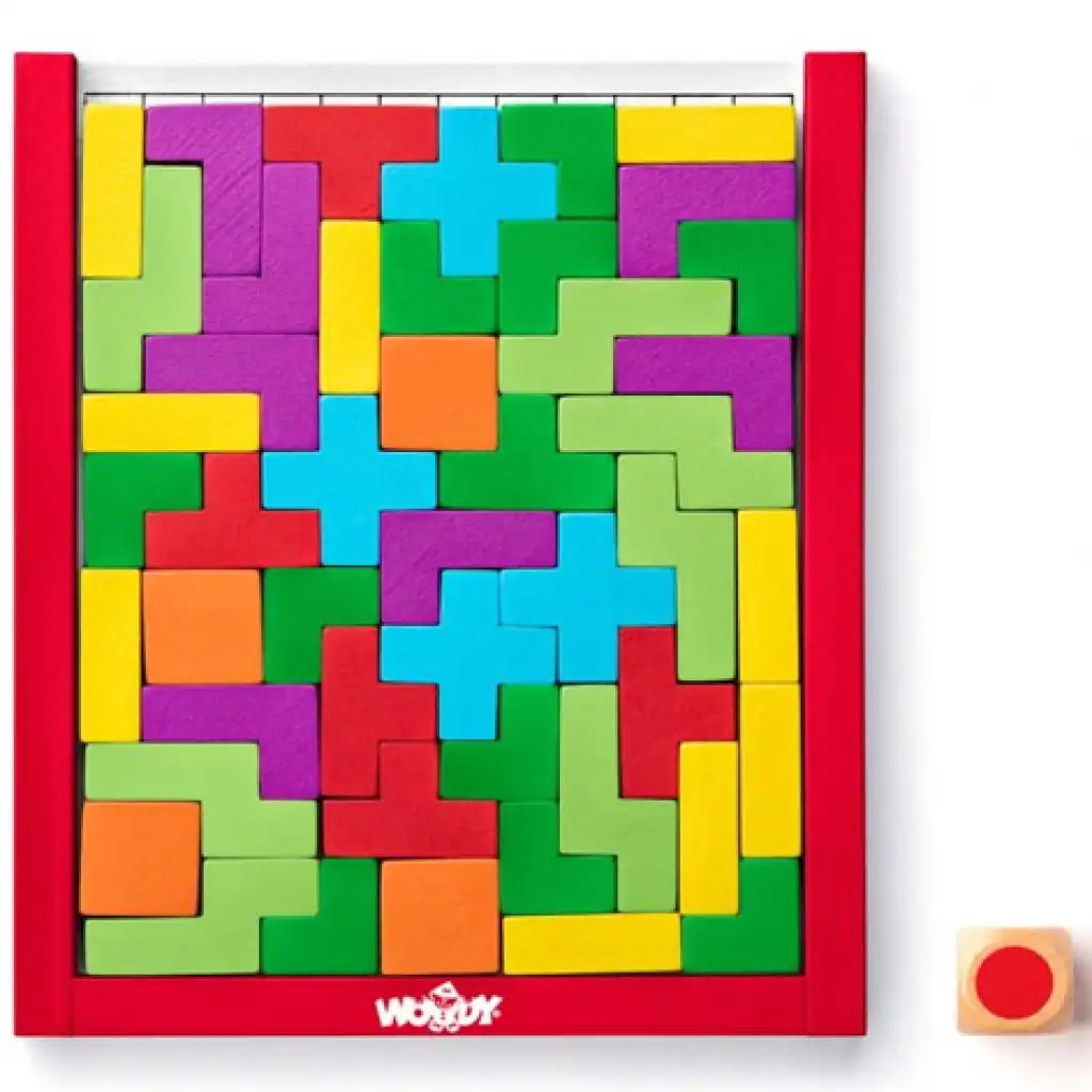 Színes fa tetris kirakó játék - Woodyland kép 1