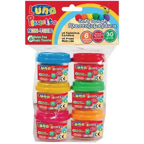 Színes tégelyes gyurma szett 6db-os 30gr kép 1