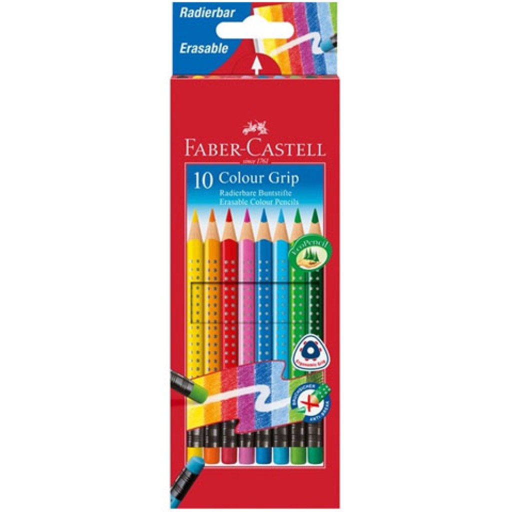 Színes ceruza 10db-os szett radírvéggel - Faber-Castell kép 1