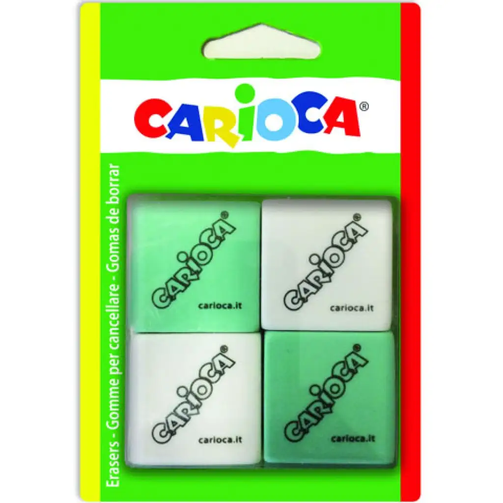 Szögletes radír szett két színnel 4db-os - Carioca kép 1