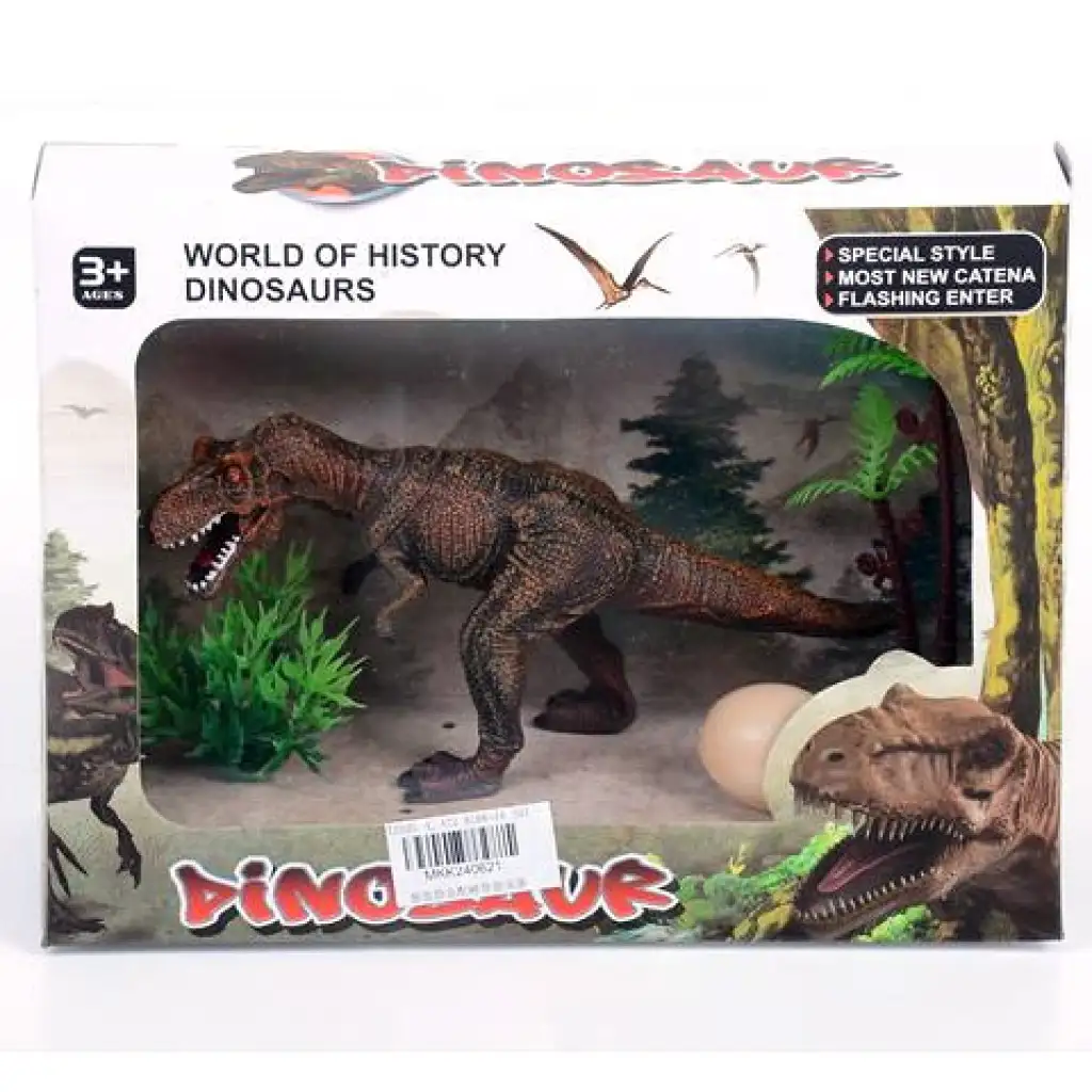 Tyrannosaurus Rex figura tojással és növényekkel kép 1