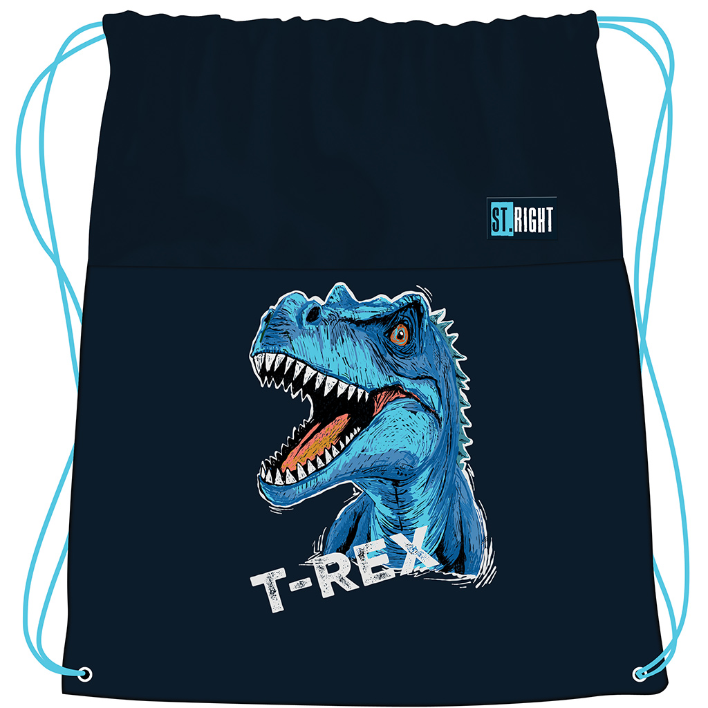 St.Right Kék T-Rex tornazsák, sportzsák 34x43cm kép 1