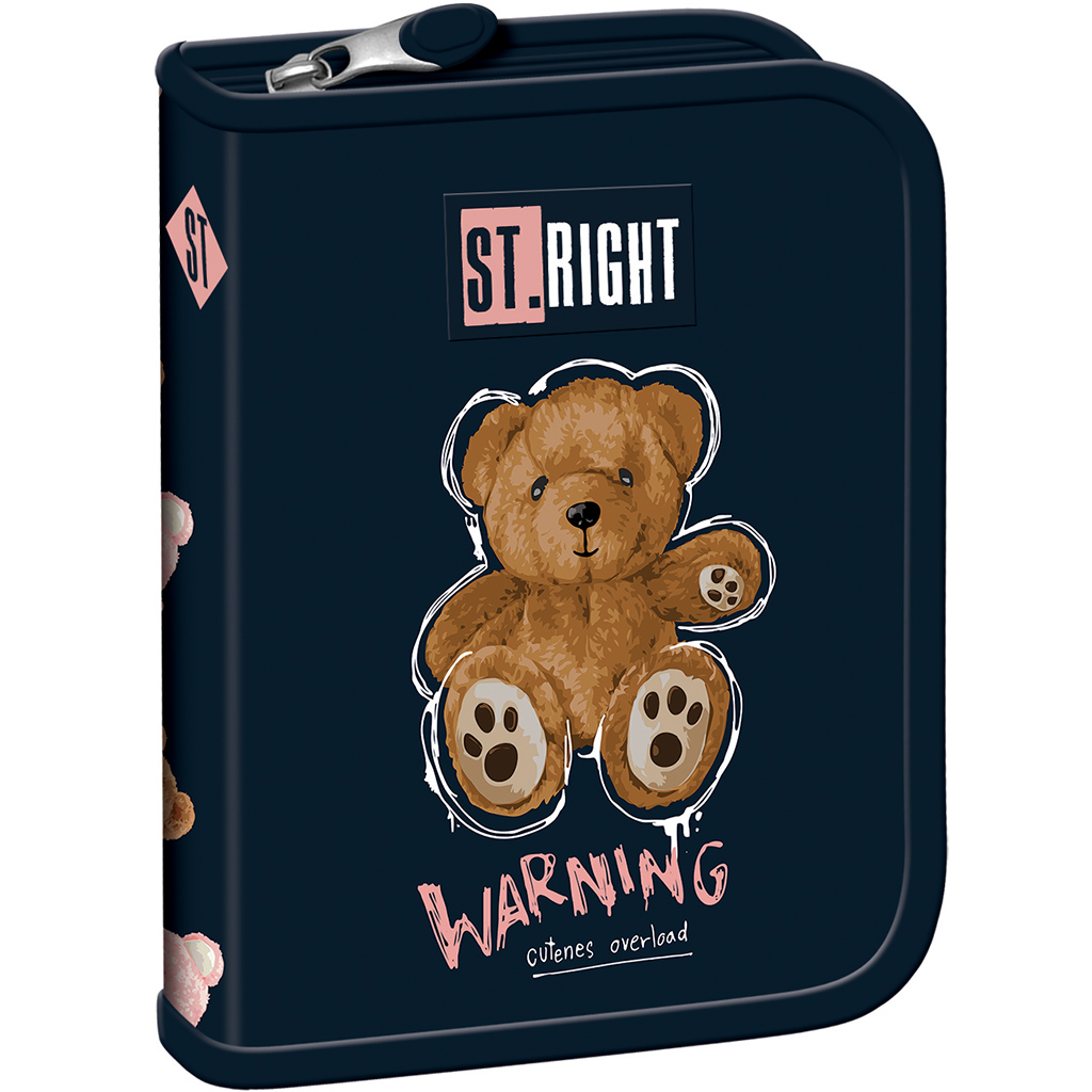 St.Right Teddy bear maci mintás kihajtható tolltartó PC03 20,5x14x3,5cm kép 1