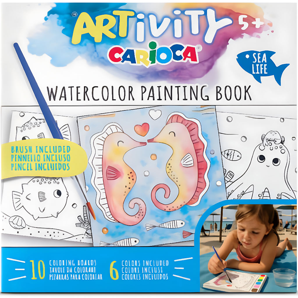 ARTivity: Tengeri állatok akvarell kifestőkönyv ecsettel – Carioca kép 1