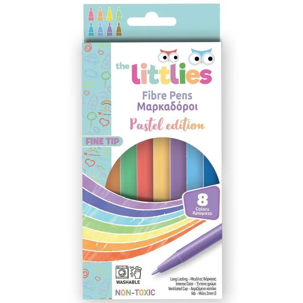 The Littles: Pasztell színek 8db-os vékony hegyű filctoll szett kép 1