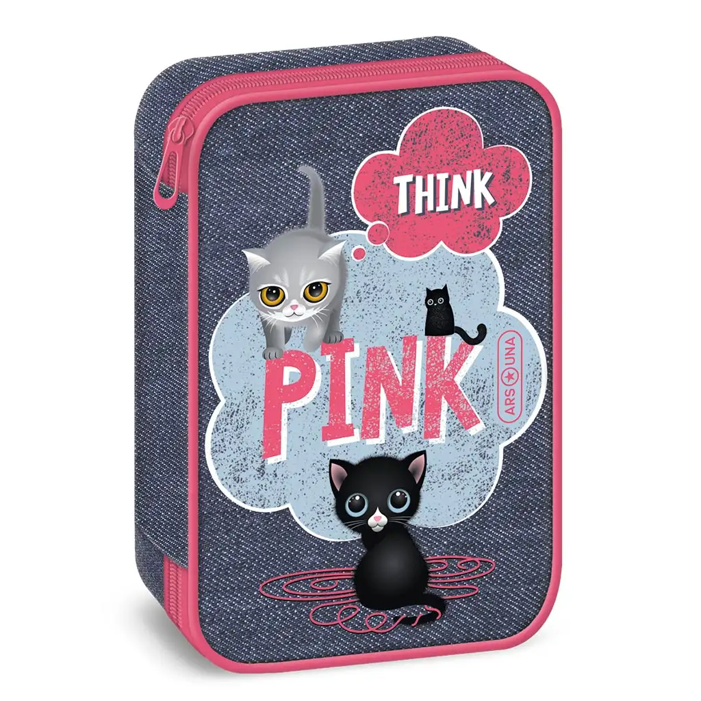 Ars Una: Think Pink többszintes kihajtható tolltartó 15,5x22,5x4,5cm kép 1