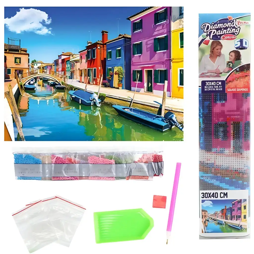 Gyémántszemes kirakó: Velence gyémántfestő szett 30x40cm kép 2