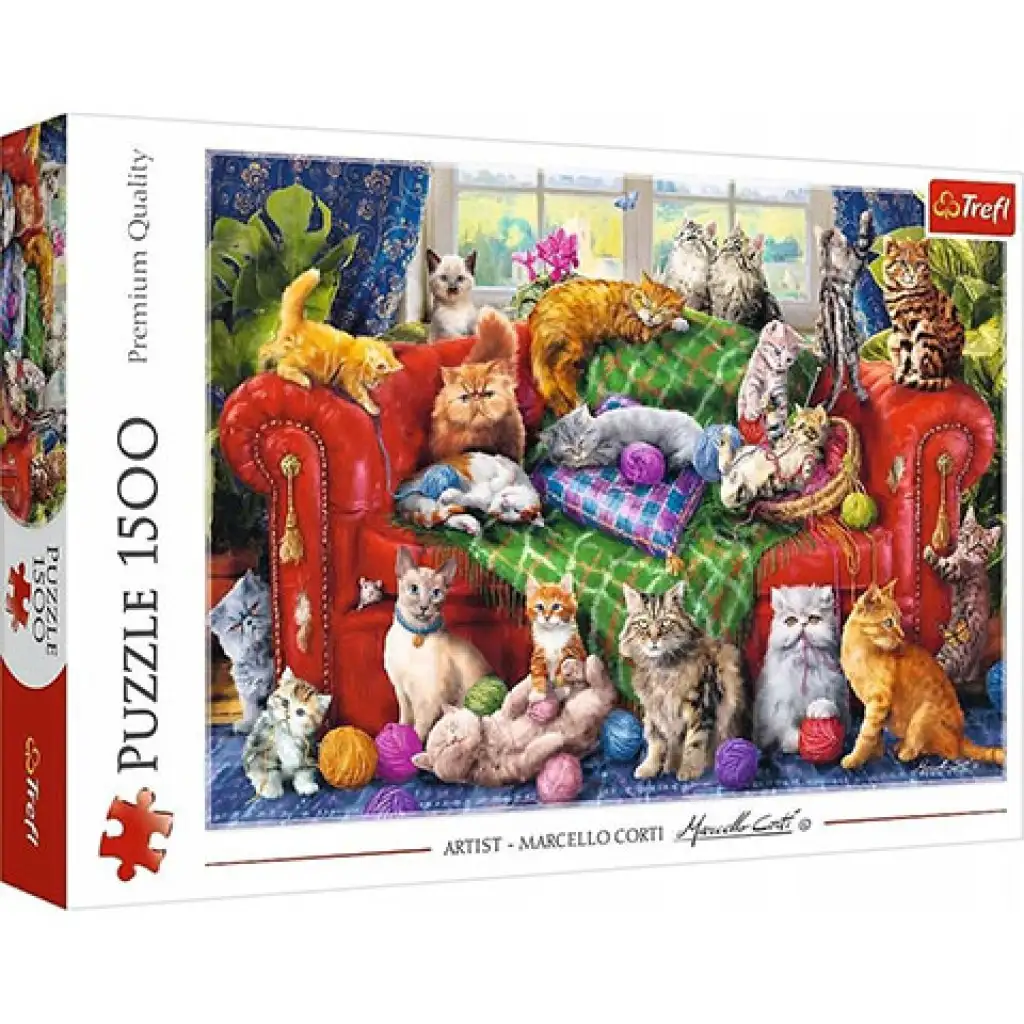 Kiscicák a kanapén 1500db-os puzzle - Trefl kép 1