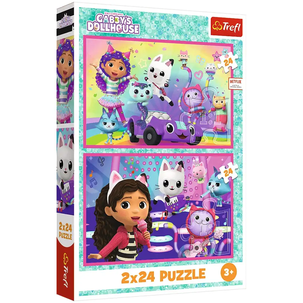 Gabi babaháza játék Gabival 2x24db-os puzzle - Trefl kép 1
