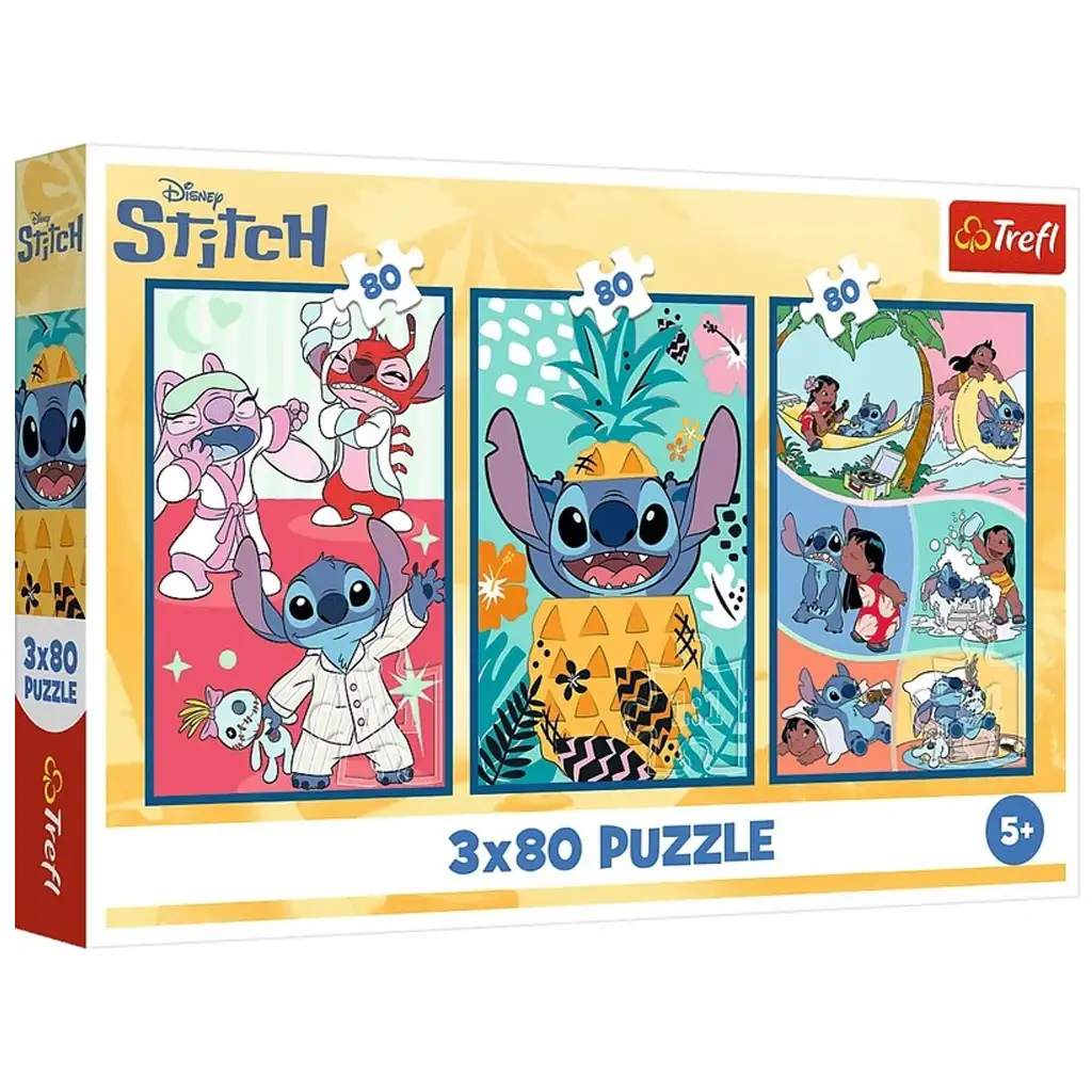 Disney: Stitch világa 3x80db-os puzzle - Trefl kép 1