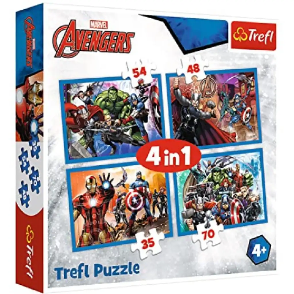 Bátor Bosszúállók 4 az 1-ben 35-48-54-70db-os puzzle - Trefl kép 1