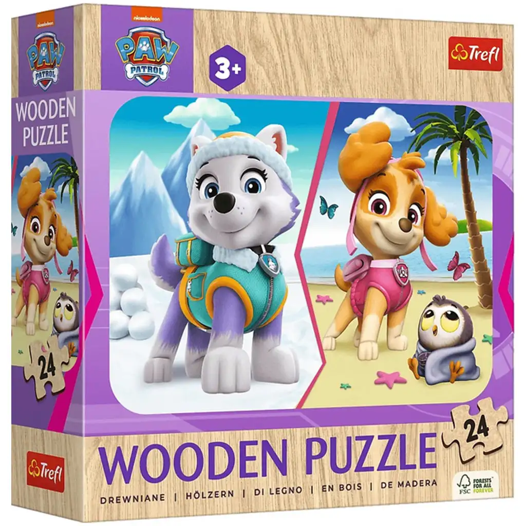 Mancs őrjárat Sky és Everest kalandja 24db-os fa puzzle - Trefl kép 1
