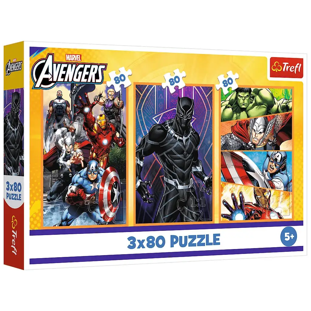 Bosszúállók akciódús napja 3x80db-os puzzle - Trefl kép 1