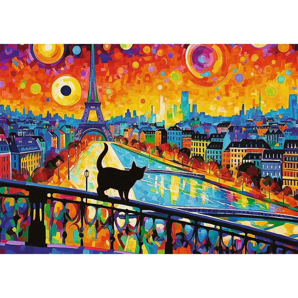 Egy cica Párizsban 1000db-os HQ puzzle kirakó - Trefl kép 2