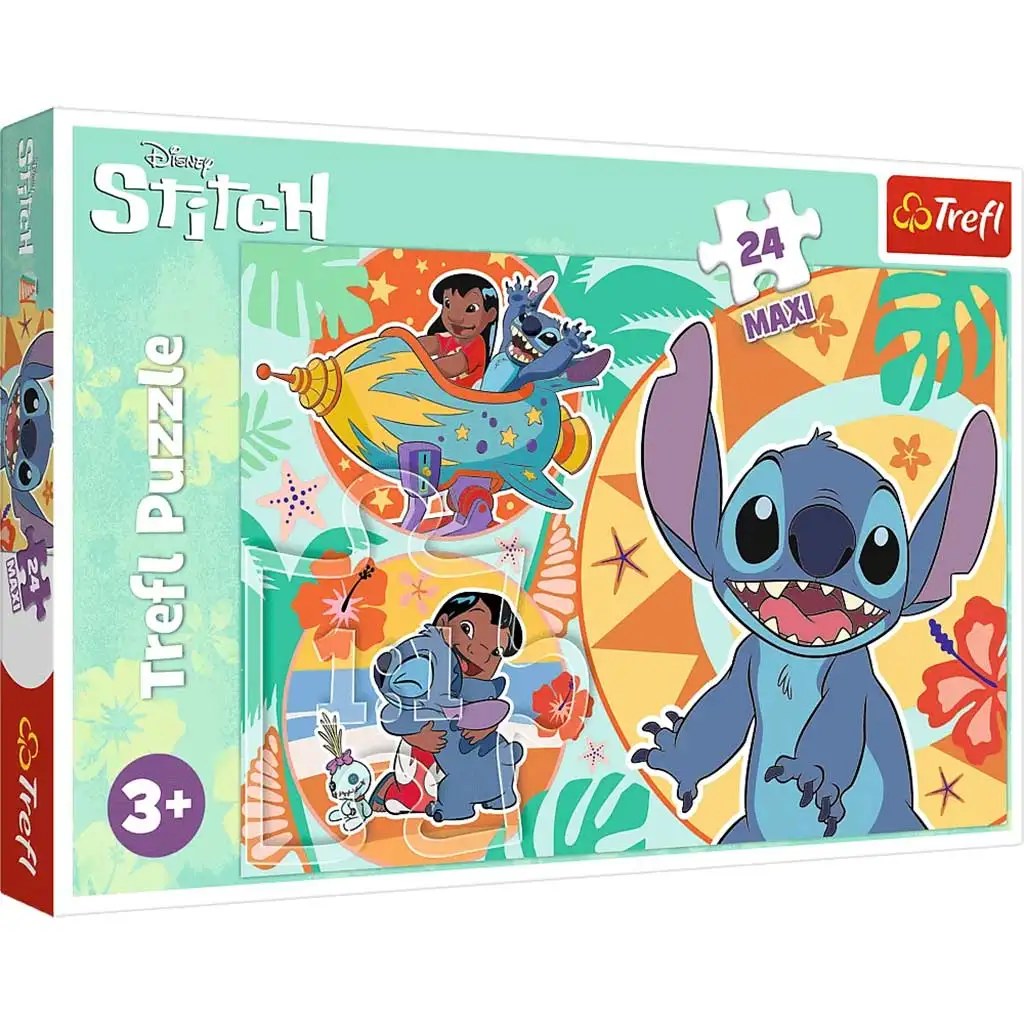 Disney: Lilo & Stitch egy boldog nap 24db-os Maxi puzzle - Trefl kép 1