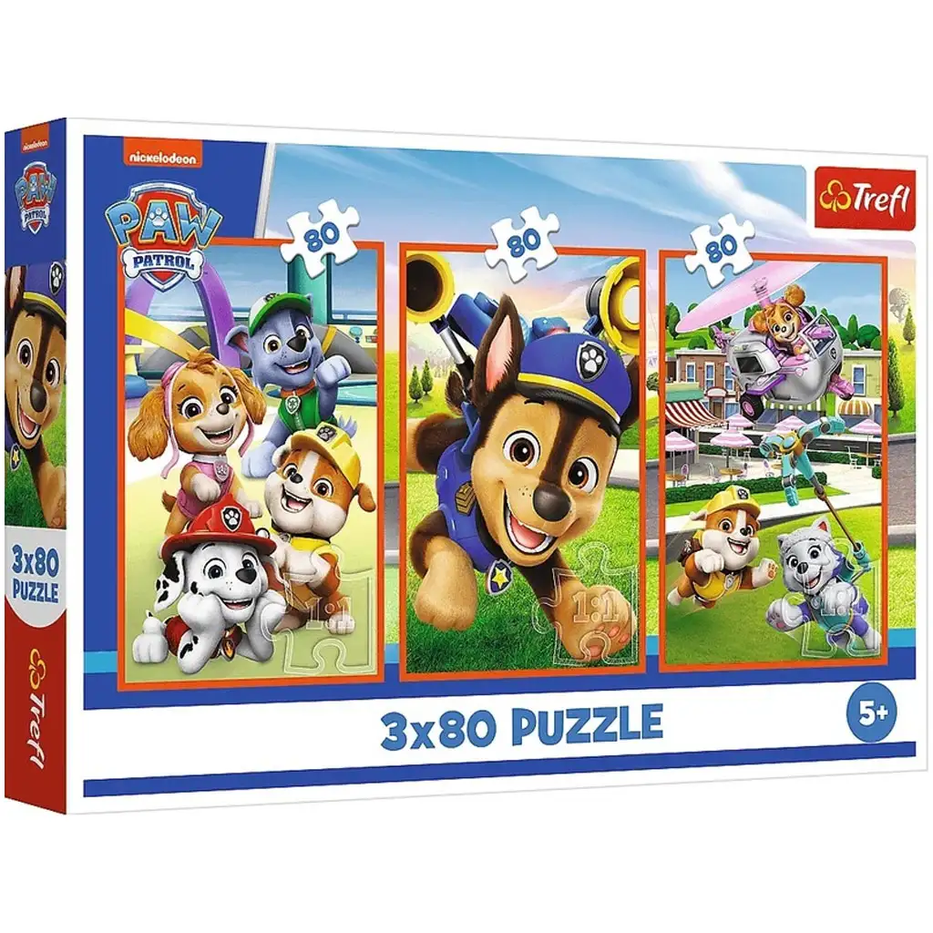 Mancs Őrjárat mosolygós kutyák 3x80db-os puzzle - Trefl kép 1