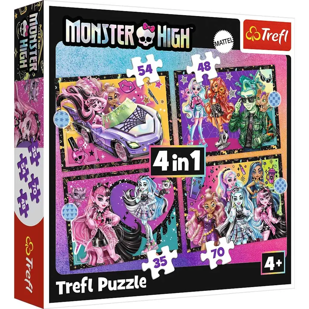 Monster High: Felvillanyozó nap 4 az 1-ben puzzle - Trefl kép 1