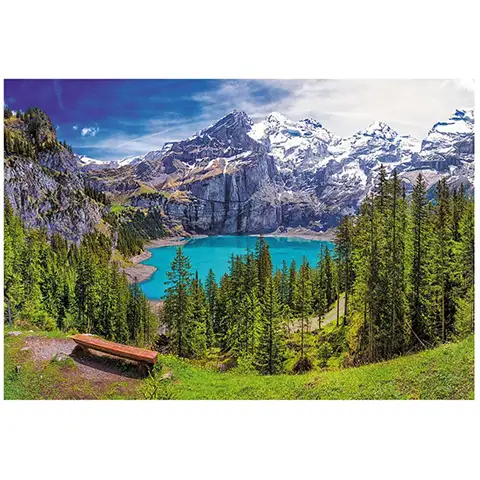 Oeschinen-tó Alpok, Svájc 1500db-os prémium puzzle - Trefl kép 2
