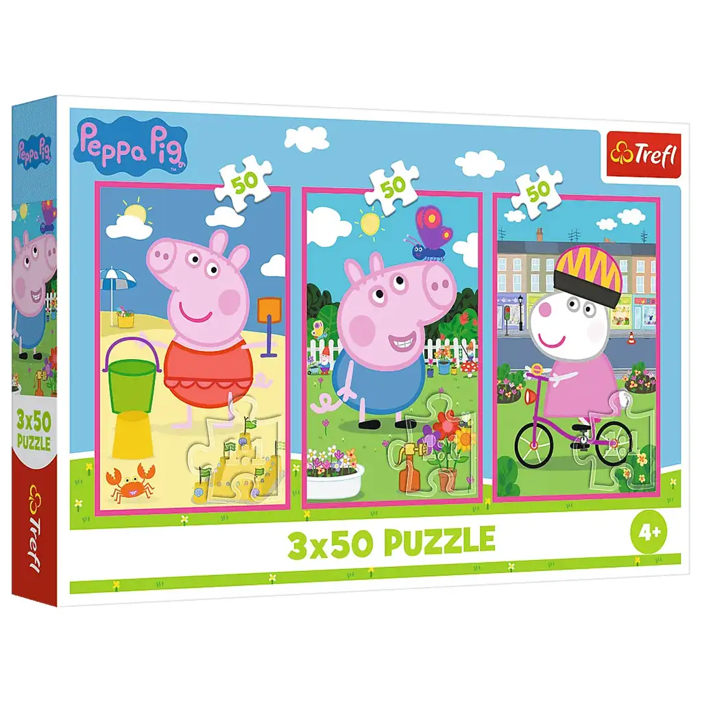 Peppa malac a barátság ereje 3x50db-os puzzle - Trefl kép 1
