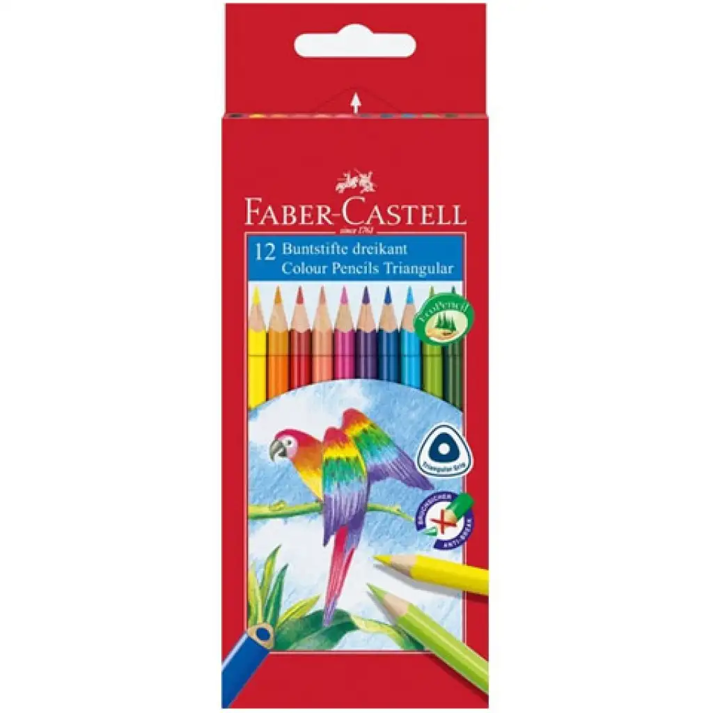 Triangular színes ceruza 12db-os szett - Faber-Castell kép 1