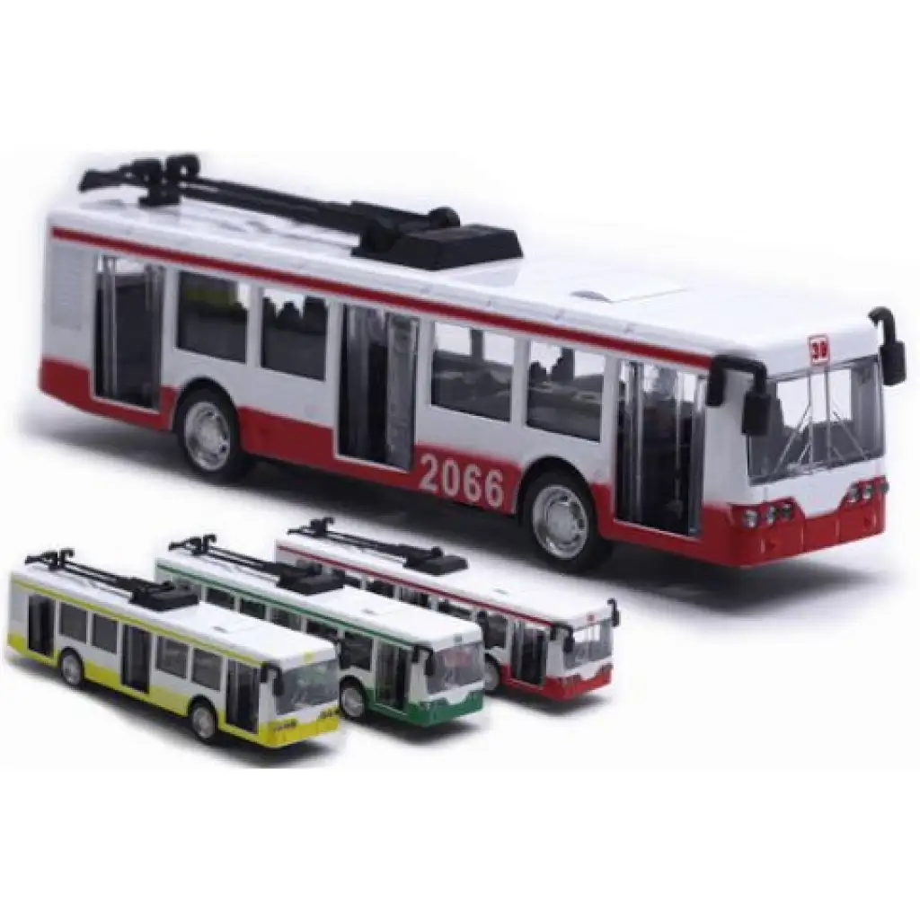Trolibusz fém modell több színváltozatban 1/90 kép 1