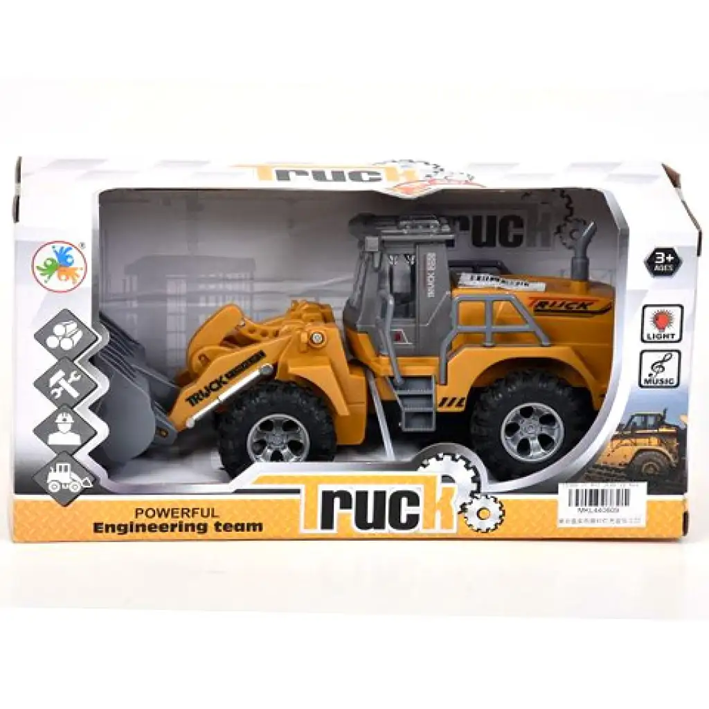 Truck: Homlokrakodó munkagép, fénnyel és hanggal 20cm kép 1