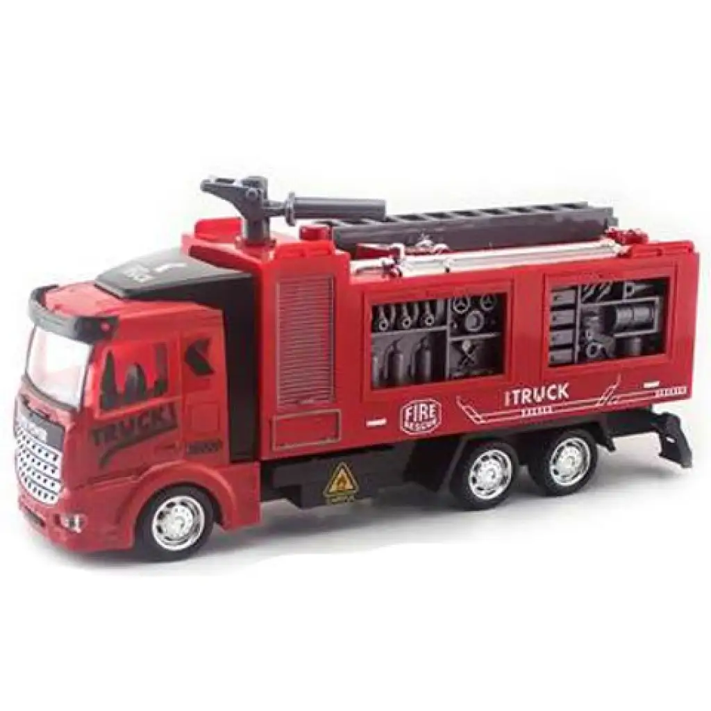 Tűzoltó autó hátrahúzós meghajtással, fénnyel és hanggal 1/48 kép 1