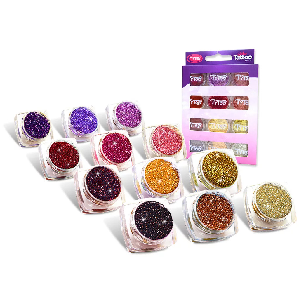 TyToo: Meleg színek csillámpor szett 12x2,5ml kép 2