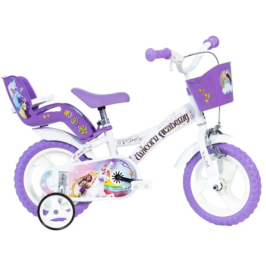 Unikornis Akadémia fehér-lila bicikli 12-es méretben - Dino Bikes kerékpár kép 1