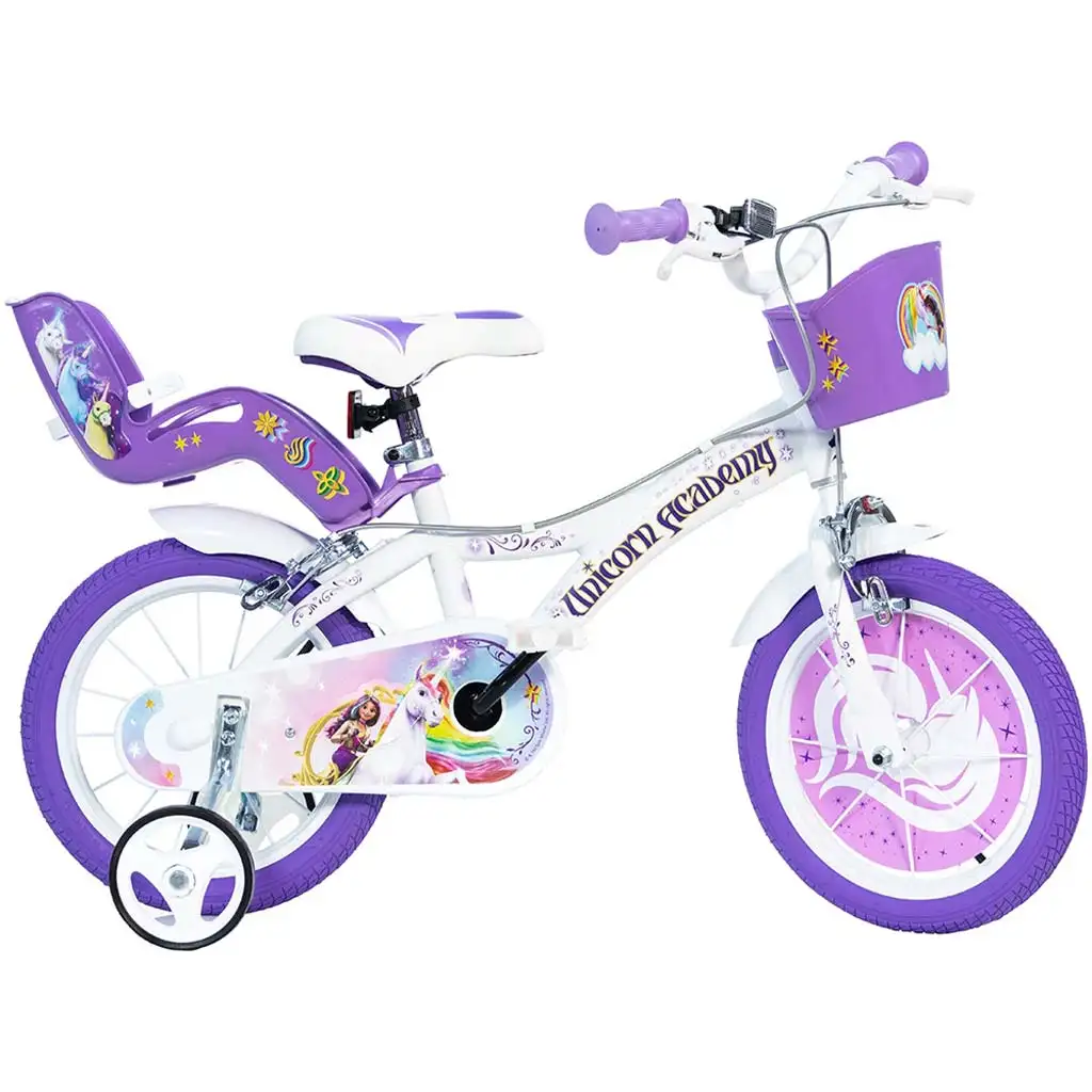Unikornis Akadémia fehér-lila bicikli 14-es méretben - Dino Bikes kerékpár kép 1