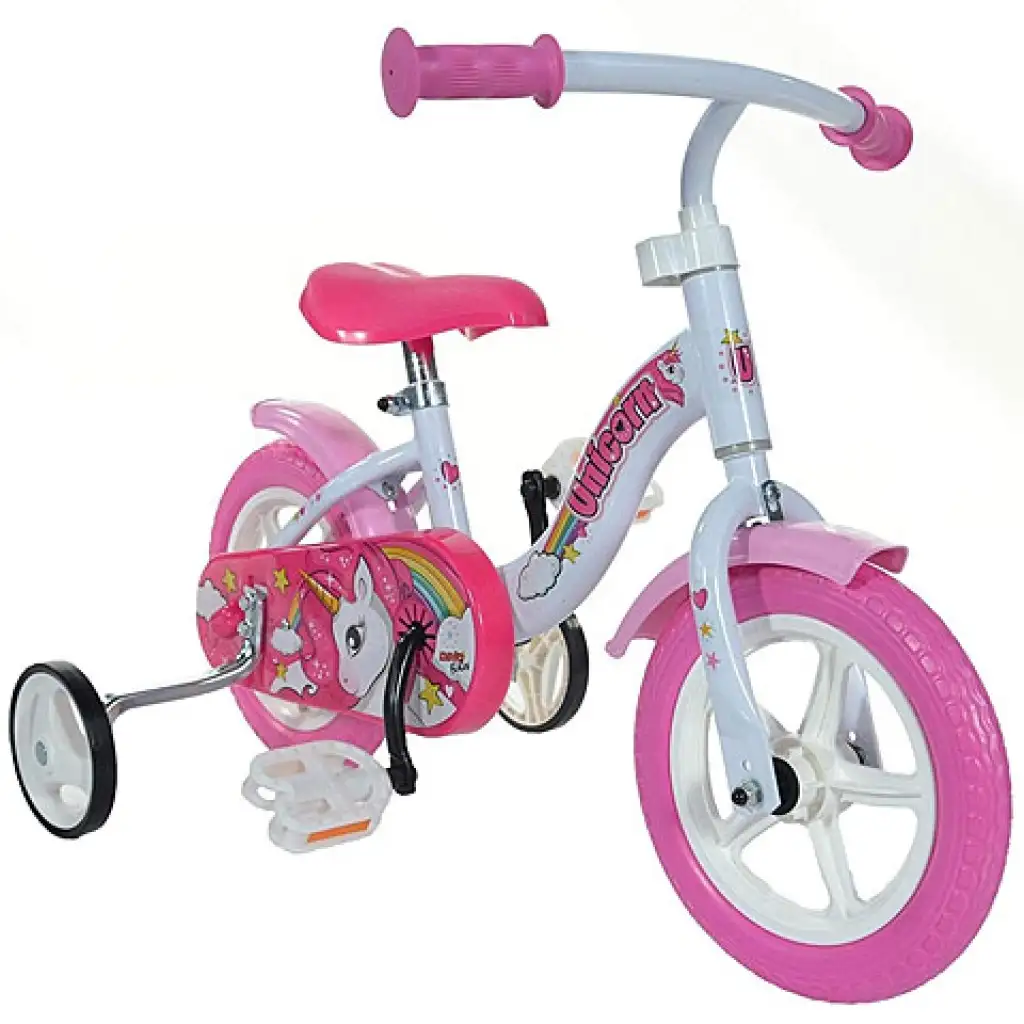 Unikornis rózsaszín-fehér gyerek bicikli 10-es méretben - Dino bikes kerékpár kép 2