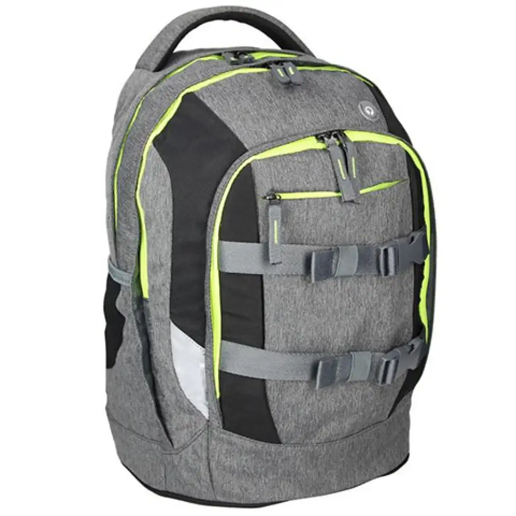 Spirit: Urban szürke-fekete-sárga ergonómikus iskolatáska, hátizsák 46x33x22cm kép 1