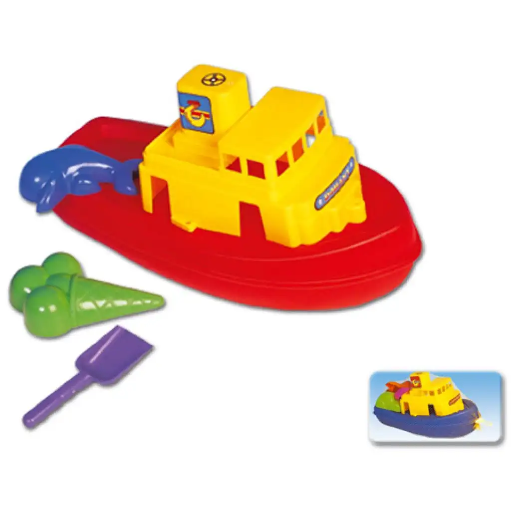Úszó kishajó homokozó formákkal - D-Toys kép 1