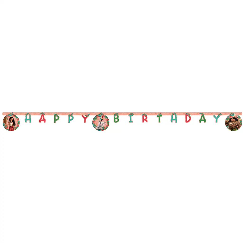 Disney Hercegnők Vaiana 2 szülinapi "Happy Birthday" party banner 200cm kép 1