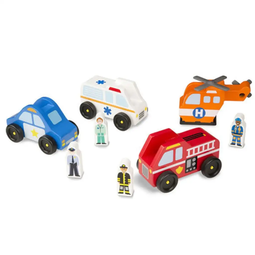 Vészhelyzet fa járművek és figurák - Melissa & Doug kép 2