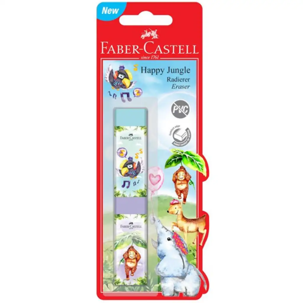 Faber-Castell: Vidám dzsungel PVC menetes radír 2db-os szett kép 1