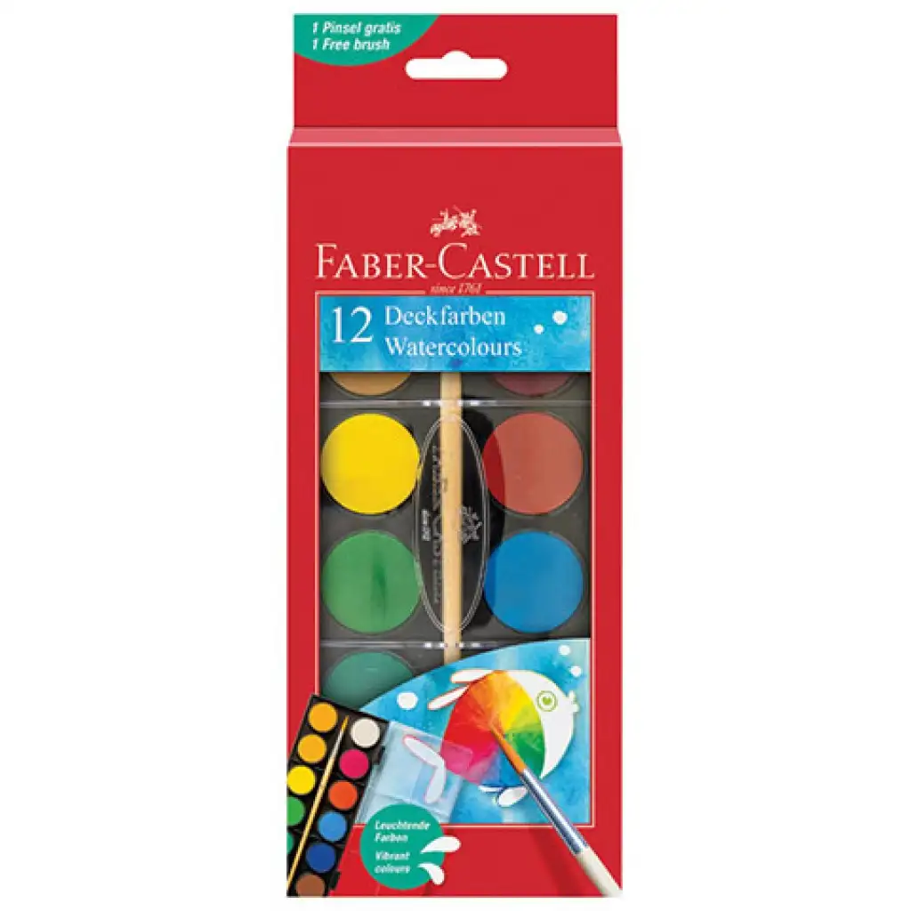 Faber-Castell: Vízfesték 12db-os szett 30mm-es korongokkal kép 1