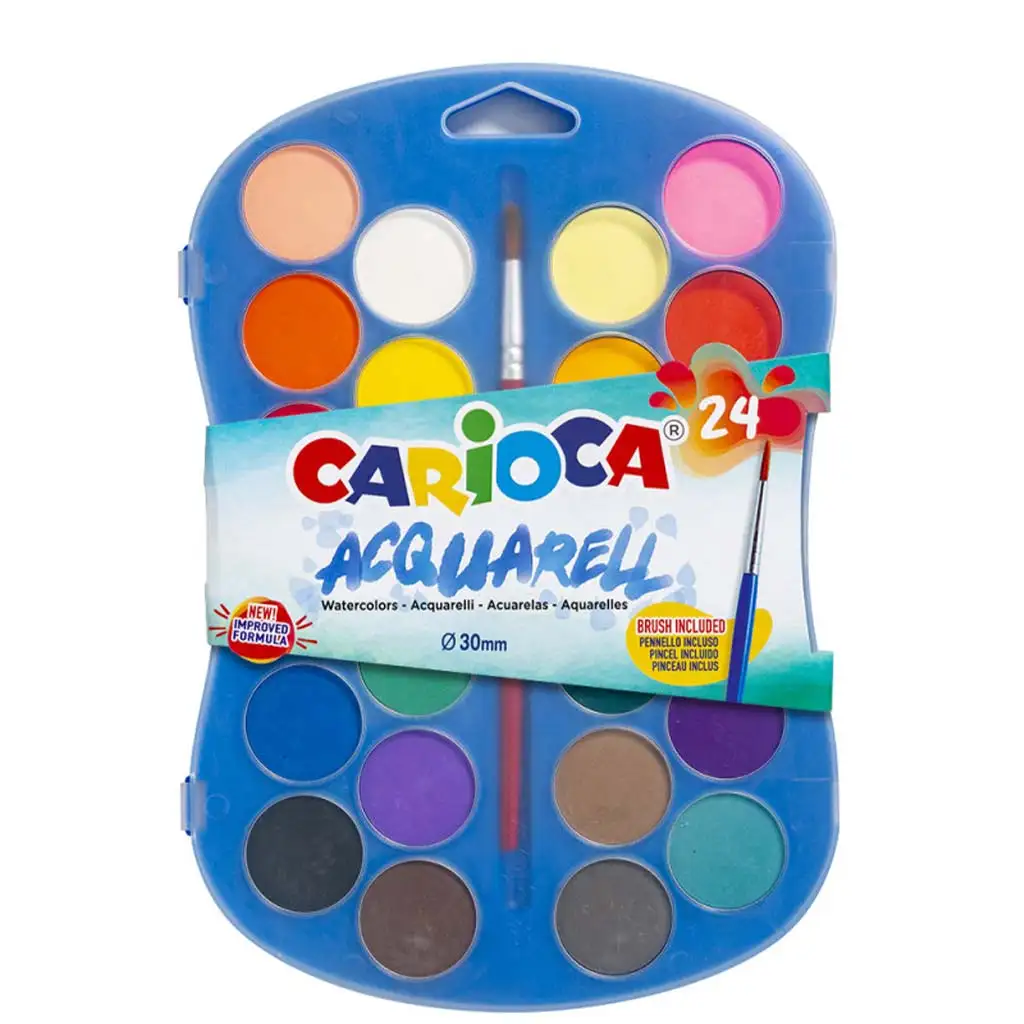 Vízfesték készlet 24 színnel 30mm - Carioca kép 1