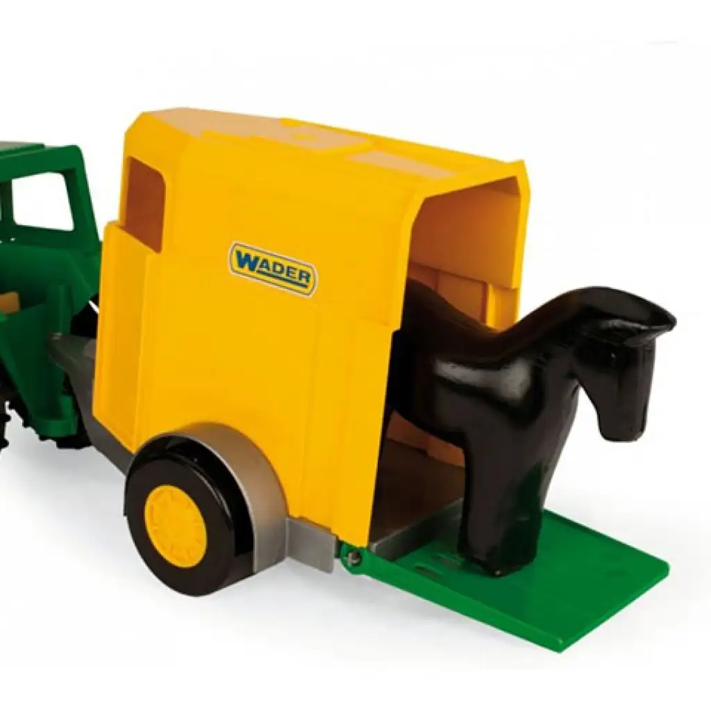Zöld traktor lovas utánfutóval 38cm - Wader kép 4