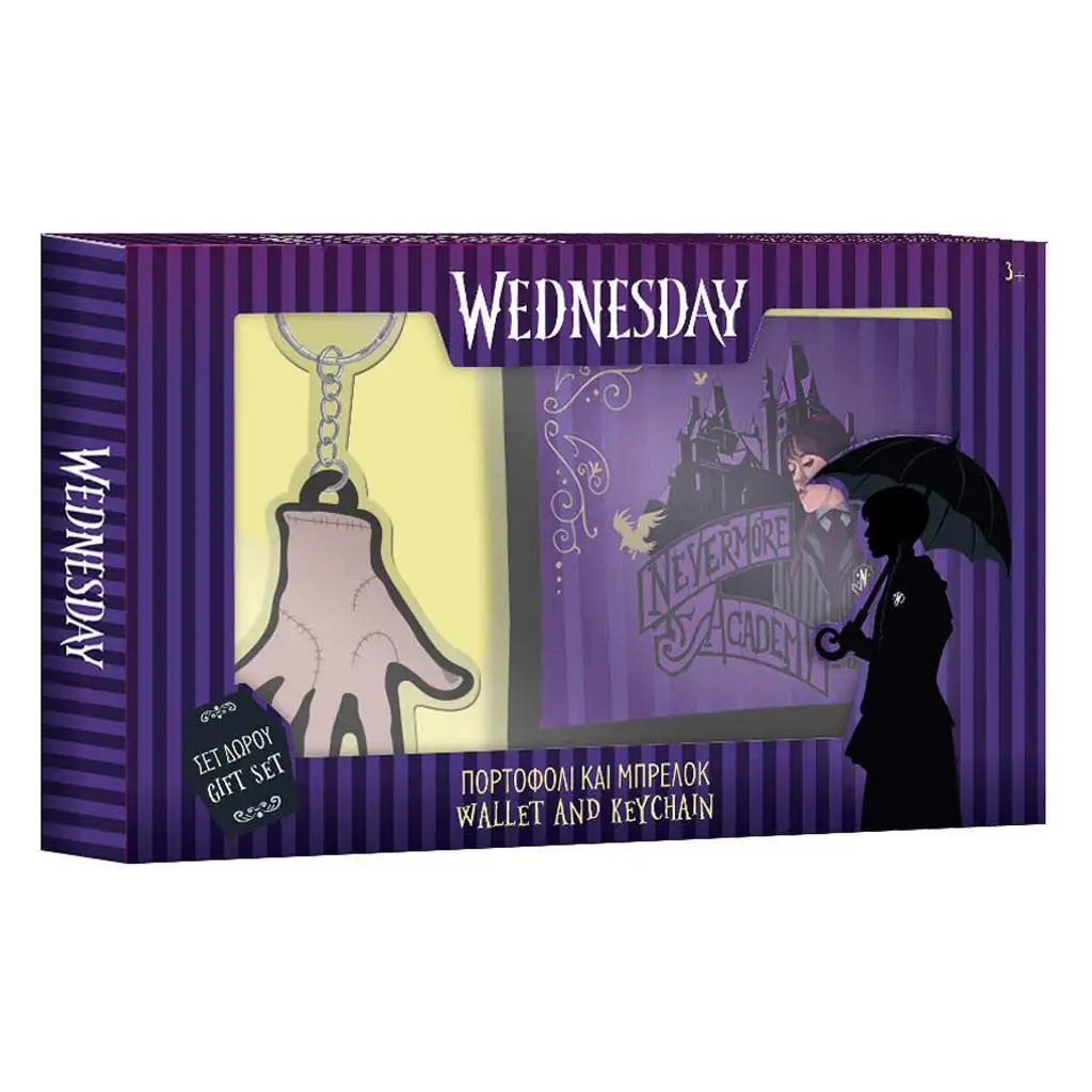 Wednesday pénztárca kulcstartóval ajándékcsomag kép 1