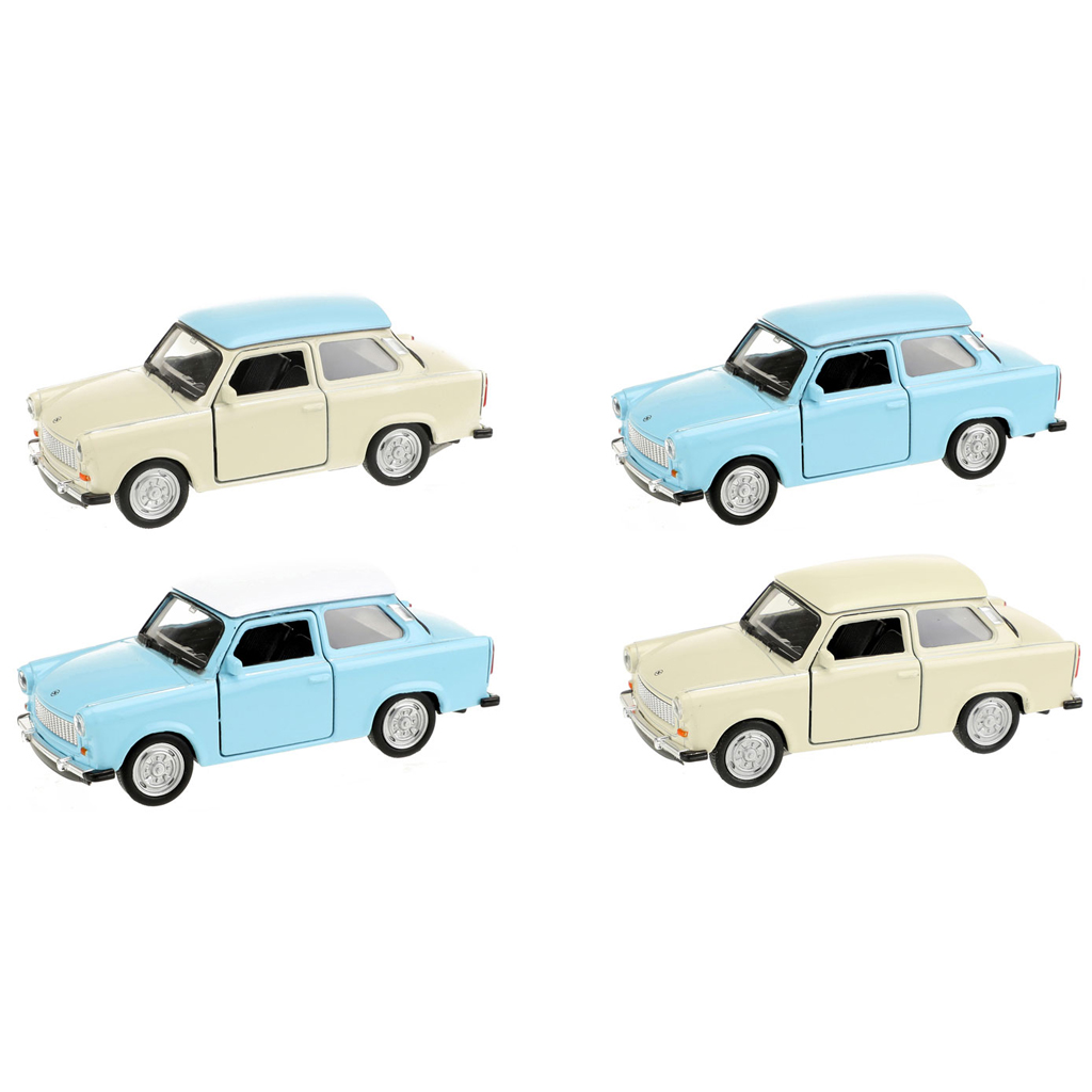 Welly: Trabant 601 fém kisautó modell többféle változatban 11cm kép 1