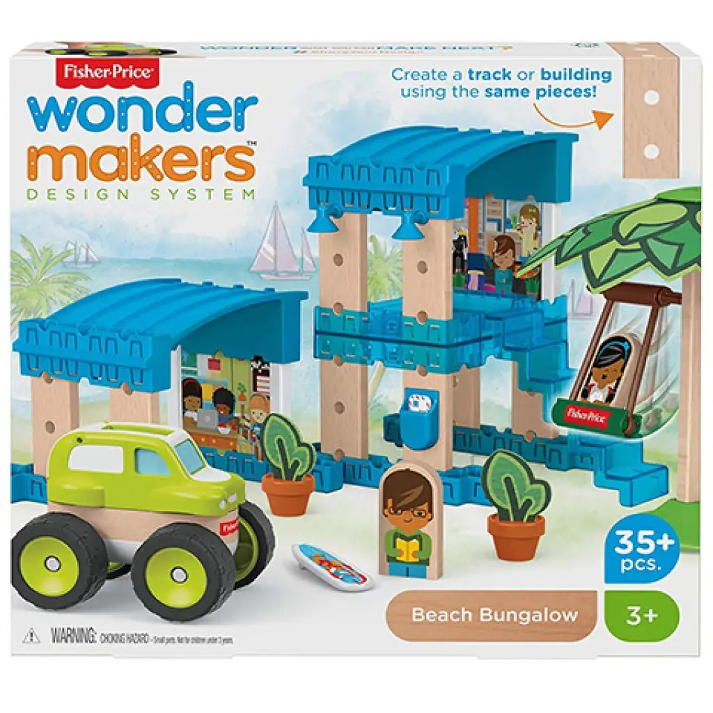 Fisher-Price: Wonder Makers tengerparti bungaló építő készlet 35db-os - Mattel kép 1