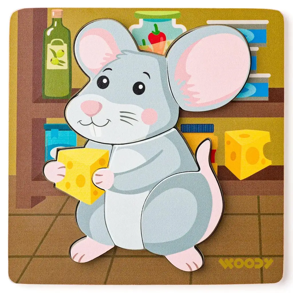 Fa egeres 5db-os baba puzzle - Woodyland kép 1